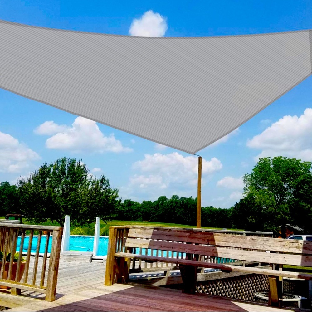 Sun🌞Shade Sail Canopy 16' x 16' x 16' Light Gray